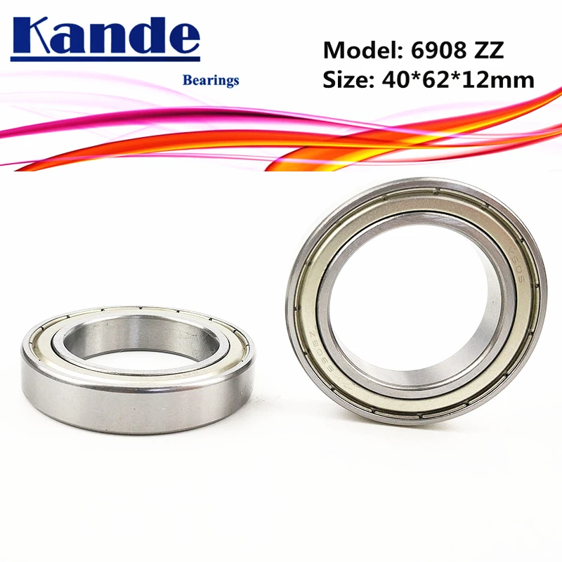 6908 ZZ 2 шт ABEC-1 40x62x12 6908ZZ тонкий секционный глубокий паз шарикоподшипник 61908 |