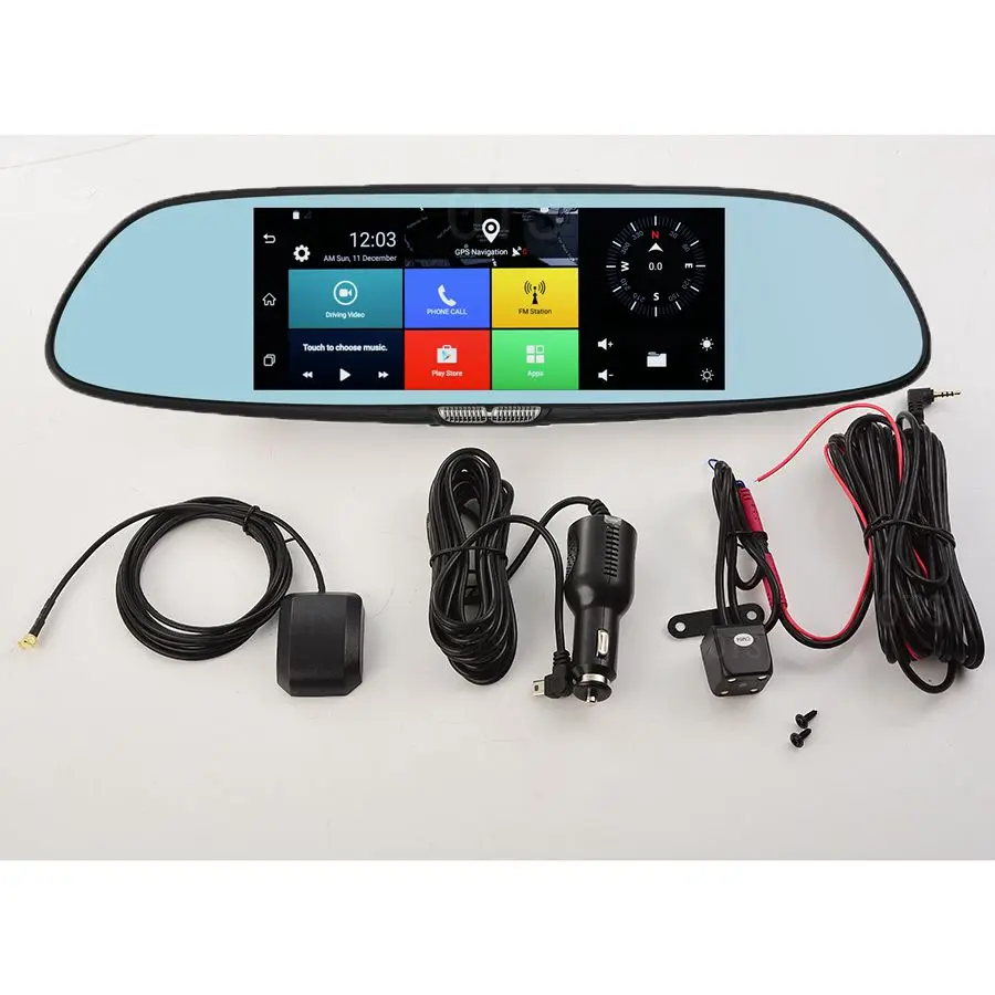 Udricare 7 дюймов 3G WiFi зеркало GPS Android 5 0 DVR FHD 1080P Bluetooth телефон двойной объектив
