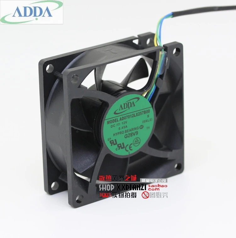Оригинальный Для ADDA AD07012LX257B00 DC 12 В 0 45a 7 см 7025 4 wire PWM инвертор вентилятор
