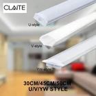 Алюминиевый держатель для светодиодных лент CLAITE Three Style U V YW 30 см 45 см 50 см, светильник для кухонных лент шириной 1,8 см