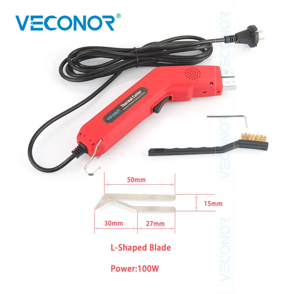 L-Shaped - 100W Thermal Cutter Hand Held Electric Hot Knife Heat Cutter Foam Thermal Cutting Tools Non-Woven Fabric Rope Curtain Heating Knife - Цвет: L-Shaped - 100W