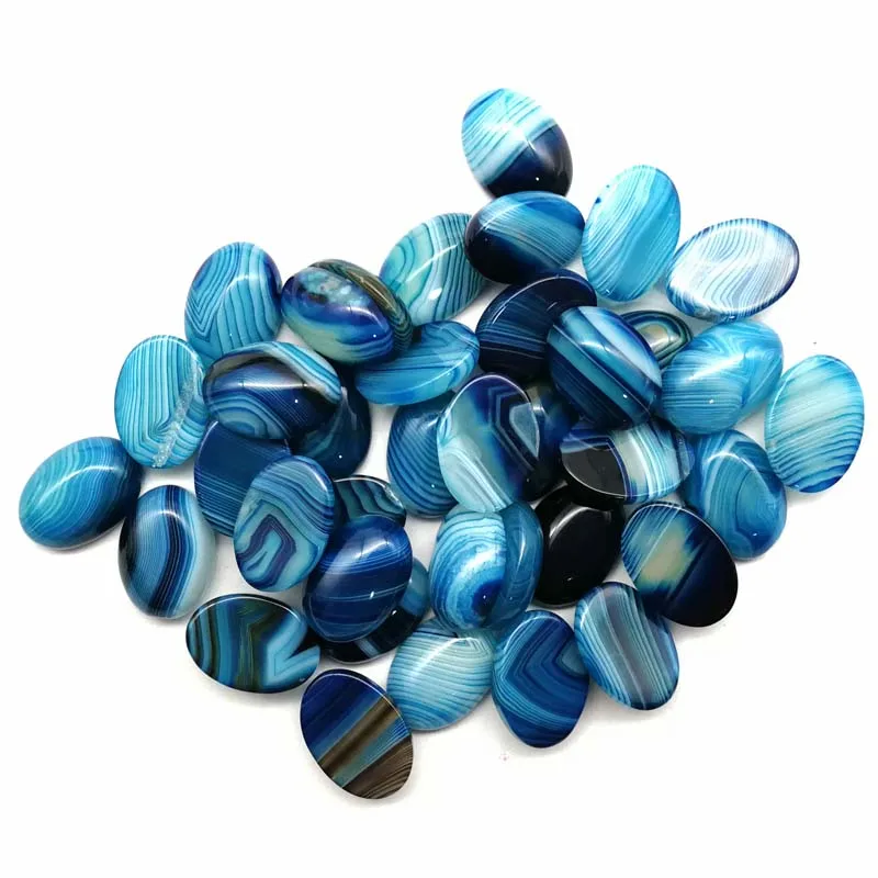 

(10 pieces/lot) Wholesale Natural blue onyx agates Oval CAB CABOCHON 18x13x6mm