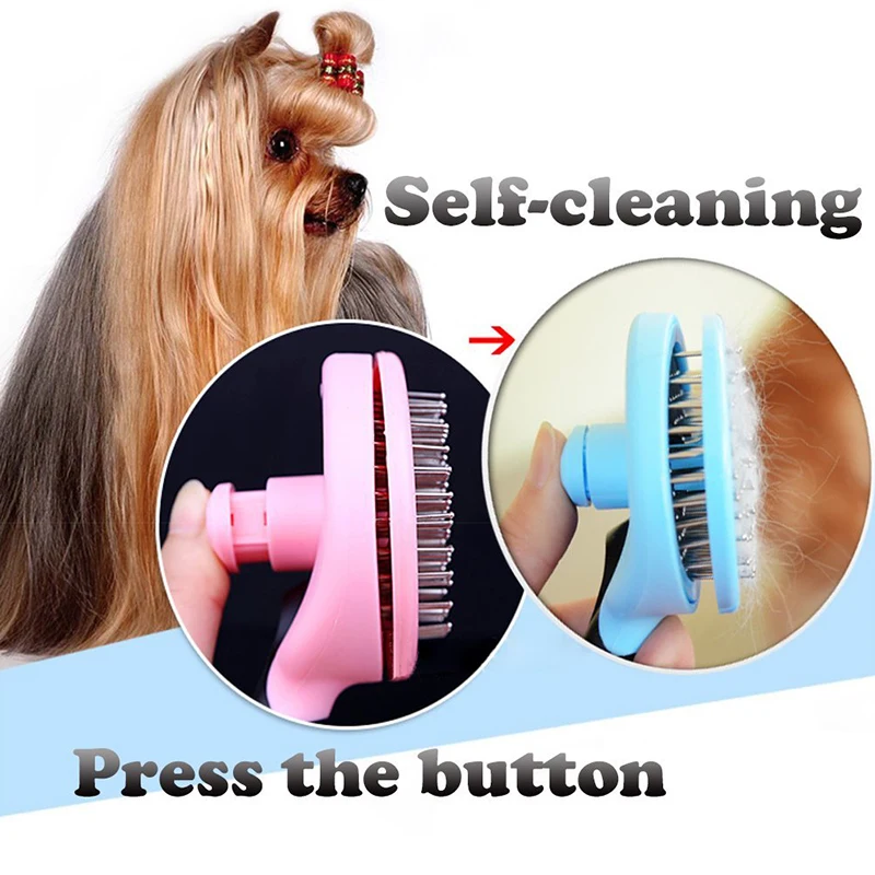 Dog Cat Comb Shedding Tool Brush Comb Rake Pet Fur Grooming Quick Clean Short Hair Remover Pet Massage Bath Brush Dog Supplies