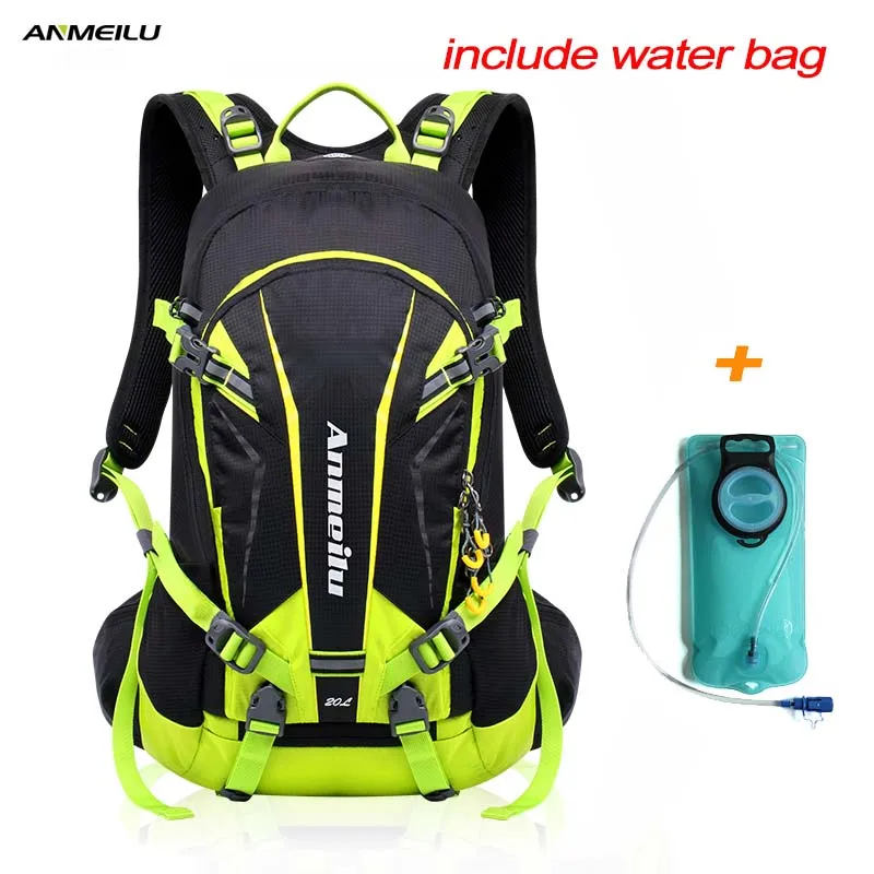 Green and Water Bag ANMEILU 2L сумка для воды 20L походный рюкзак Водонепроницаемый походный велосипедный альпинистский гидратационный рюкзак водный Пузырь Спортивная дорожная сумка - Цвет: Green and Water Bag