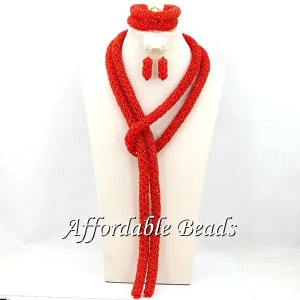 Комплект свадебных украшений BN308 уникальный красный комплект ювелирных изделий