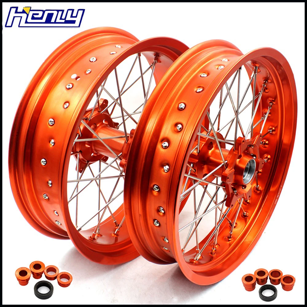 3,5/4,25* 17in моторный крест спицевые колеса Supermotard обод Набор для KTM SX SXF XC XCW 125-350-530cc 2003- концентратор