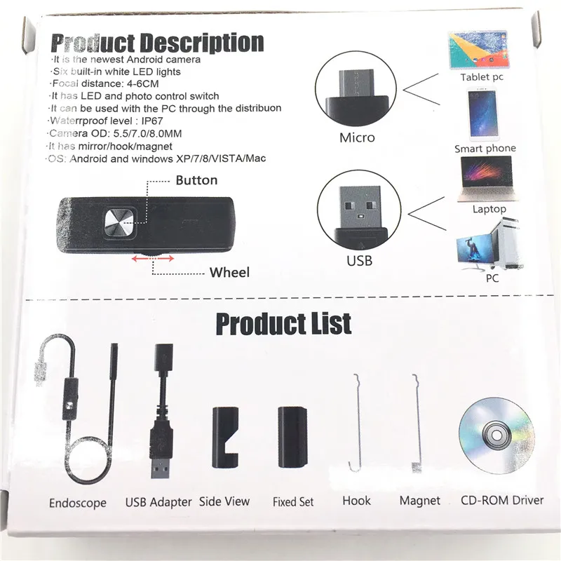 Водонепроницаемый светодиодный мини-камера USB эндоскоп провод змеиная трубка инспекционный бороскоп для Android смартфон ПК камера