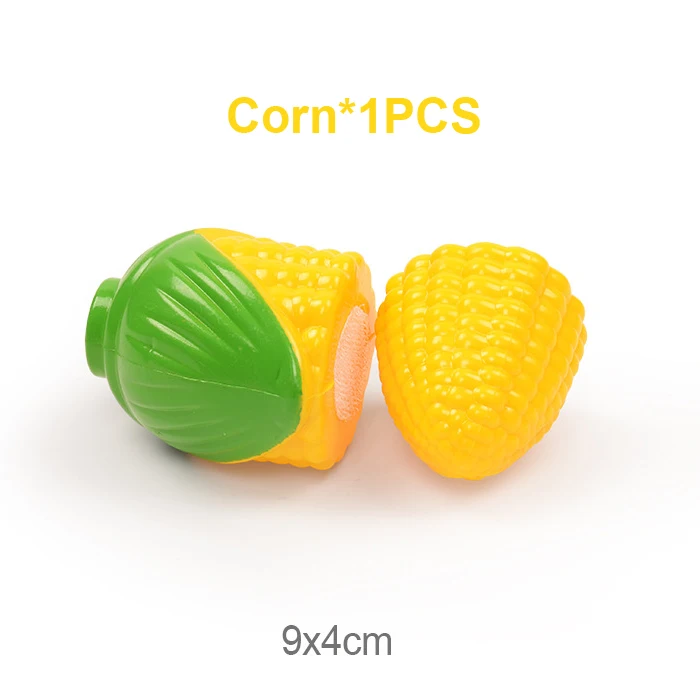 Corn Обучающие пластиковые Кухонные игрушки ролевые игры еда фрукты и овощи режущие игрушки для детей Подарки для девочек - Цвет: Corn