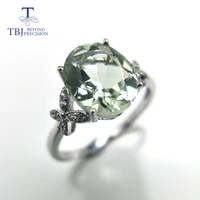 tbj 100 natural green amethyst quartz gemstone ring 925 sterling silver fine jewelry for girls birthday party nice gift