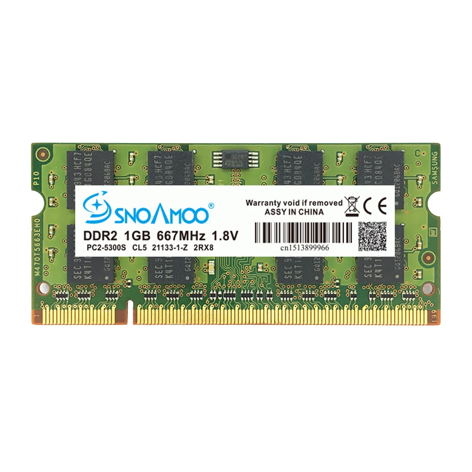 SNOAMOO ноутбук ОЗУ DDR2 1 Гб 2 667 МГц PC2 5300S 800 6400S 200 Pin CL5 CL6 8 V 2Rx8 SO DIMM памяти компьютера