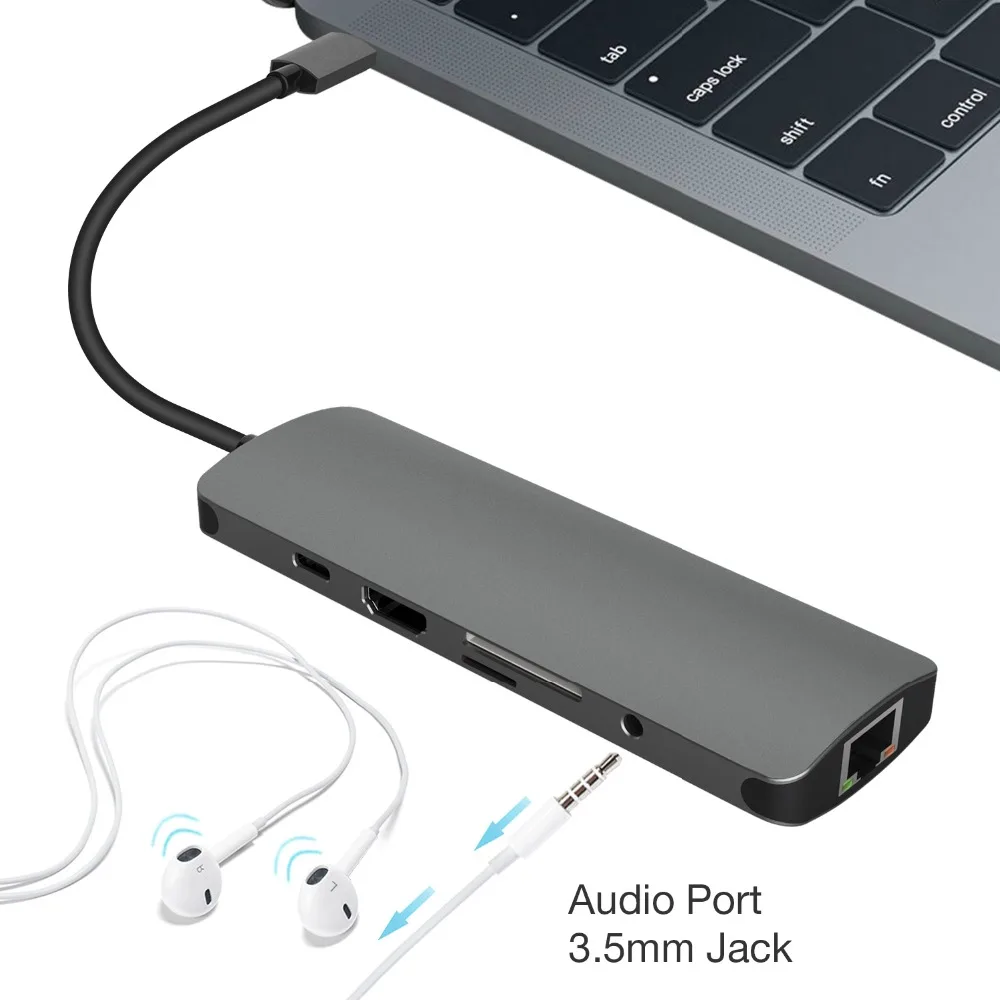 Док станция Thunderbolt 3 USB C HDMI 0 RJ45 5 мм|USB-хабы| |