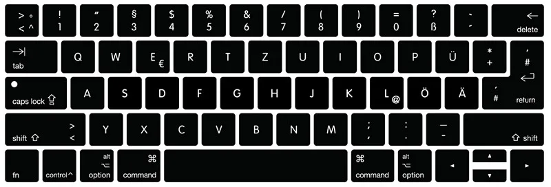 German Универсальный чехол-клавиатура для MacBook Pro retina 1" 15", датский, немецкий, греческий, японский, корейский, шведский, тайский, швейцарский - Цвет: German