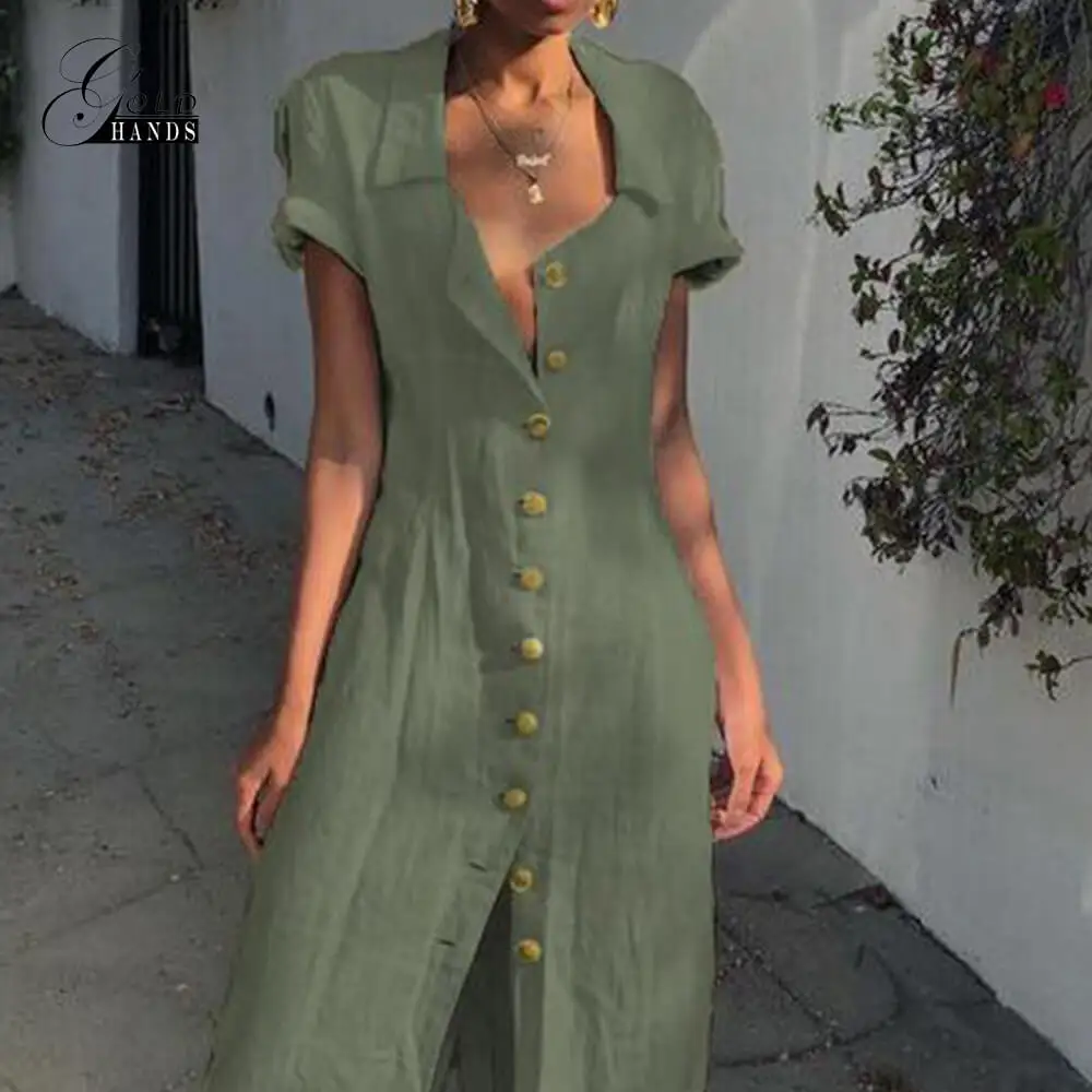 Женское платье-рубашка золотистого цвета с короткими рукавами винтажное из