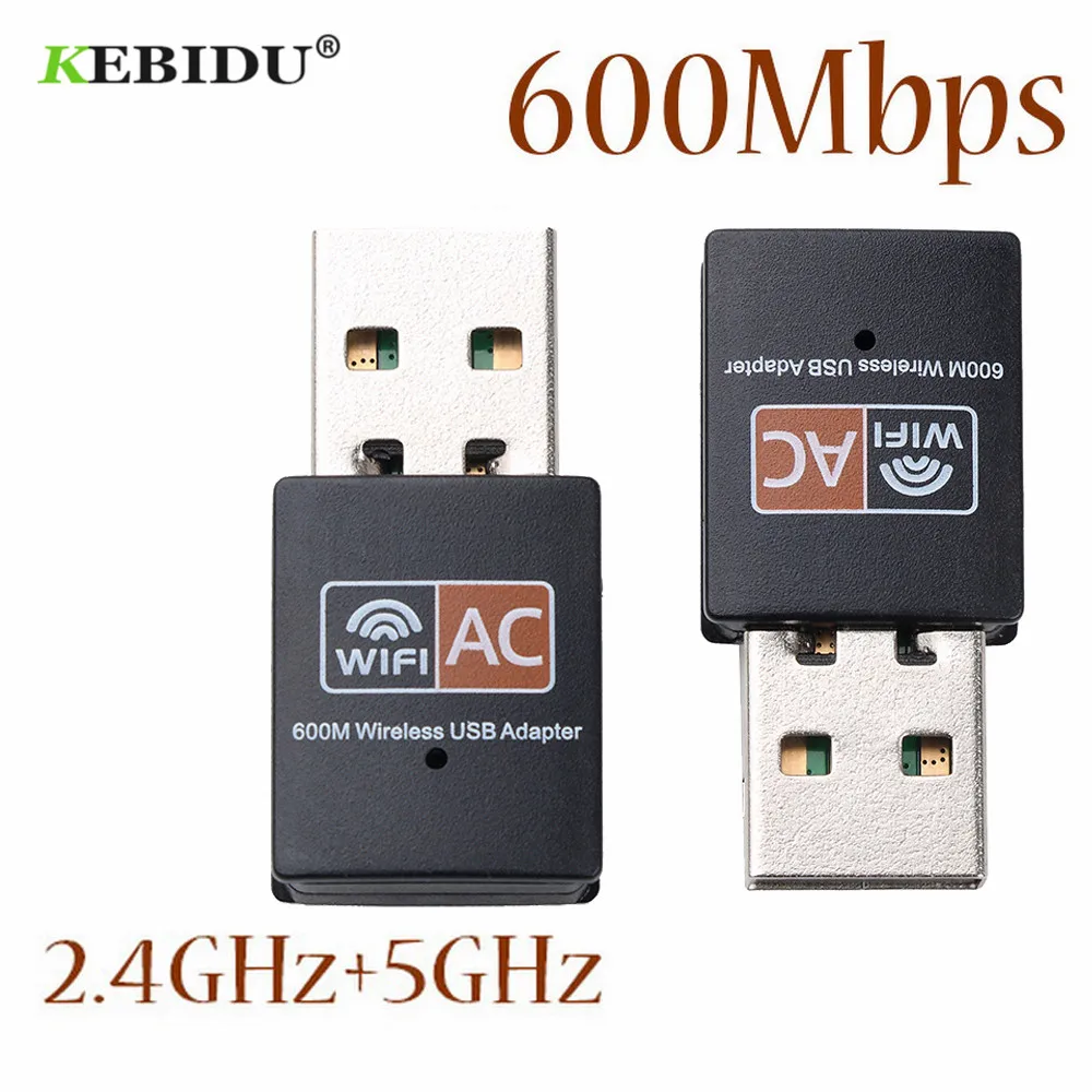 Kebidu USB Wi Fi адаптер 600 Мбит/с 2 4 ГГц 5 антенна двухдиапазонный 802.11b/n/g/ac мини