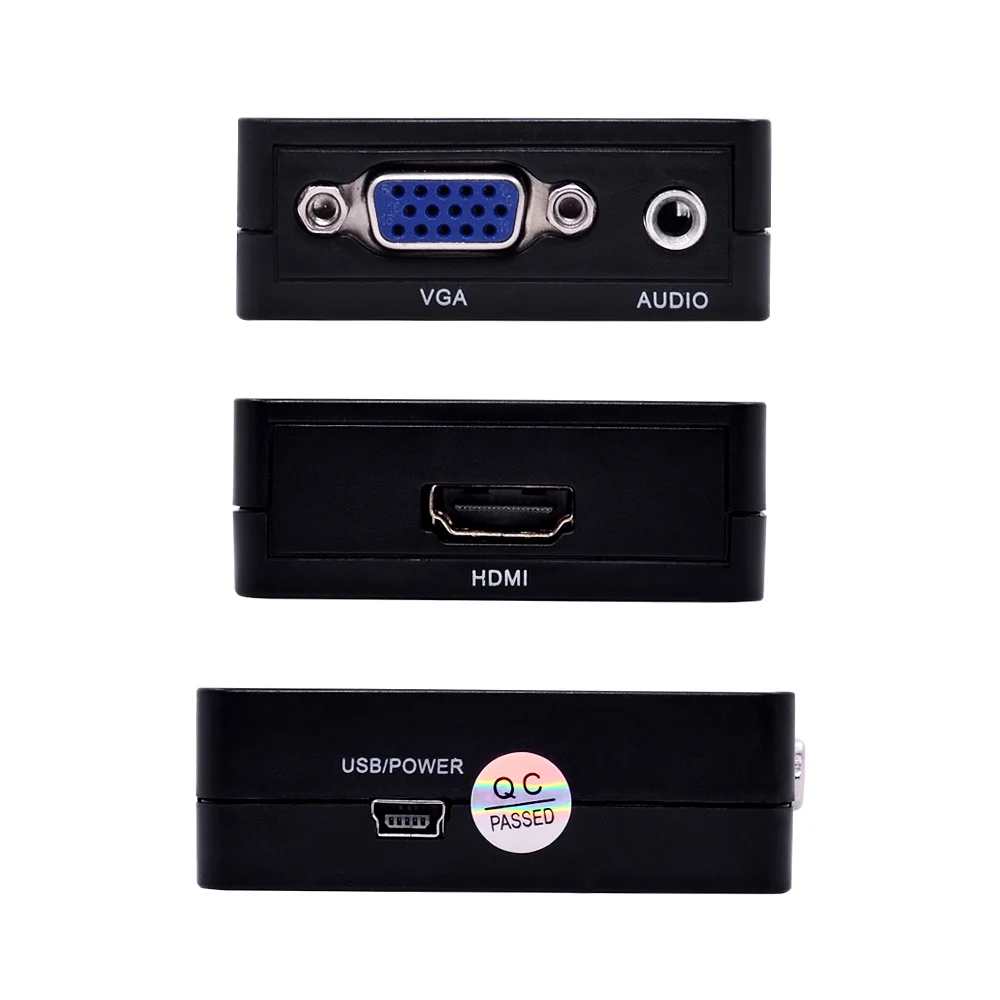CHIPAL Mini VGA2HDMI адаптер 1080P преобразователь из VGA в HDMI с аудио + USB разъем питания для ПК