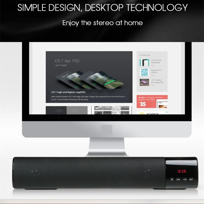 Звуковая панель TOPROAD с двумя басами 10 Вт bluetooth колонка Беспроводная s Портативная