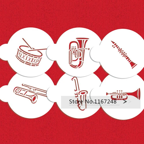 Marching Band Instruments Cookie Stencil Piano Keys Cake Fondant Molds Decorating Tools Baking Bakeware | Дом и сад