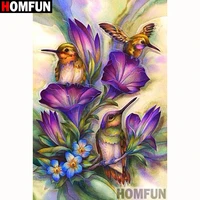 homfun full squareround drill 5d diy diamond painting birds and flowers embroidery cross stitch 5d home decor gift a18226