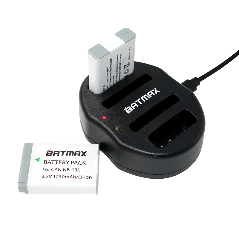 Аккумуляторная батарея Batmax 2 шт. б/у 13L NB13L + зарядное устройство с 4 USB портами для