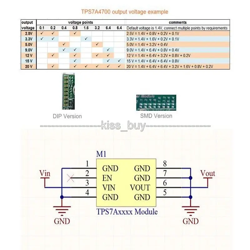 TPS7A4700 малошумный РЧ источник питания модуль 3 в В 5 12 15 1A регулируемый|Интегральные