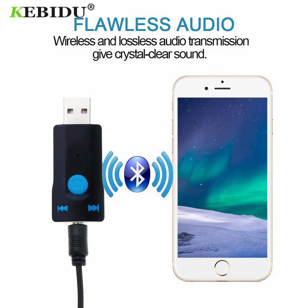 USB-приемник kebidu беспроводной адаптер Bluetooth 4 1 аудиоприемник 3 5 мм автомобильный