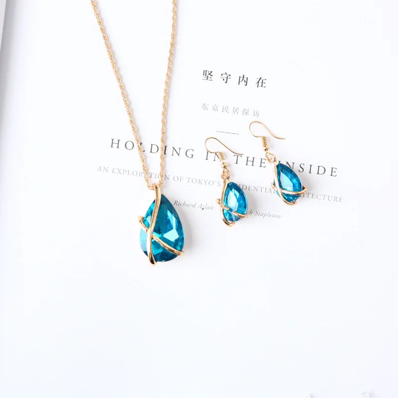 Панк 2020 Новое модное ожерелье в форме капли воды/хрустальное свадебное для