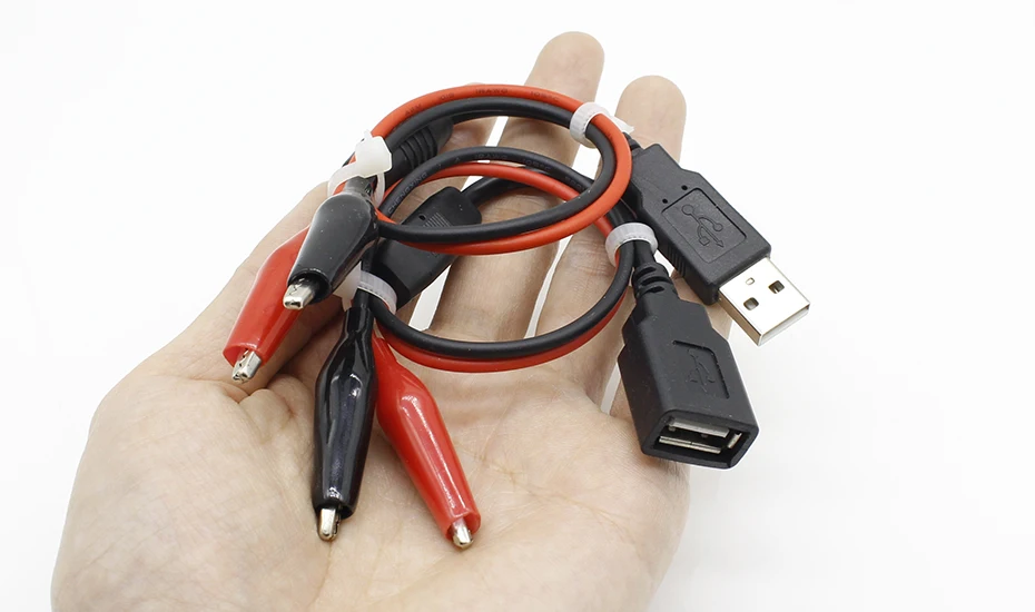 1 пара USB зажим-крокодил провод мужской/женский к USB тестер детектор постоянного тока измеритель напряжения мощность амперметра измеритель мощности