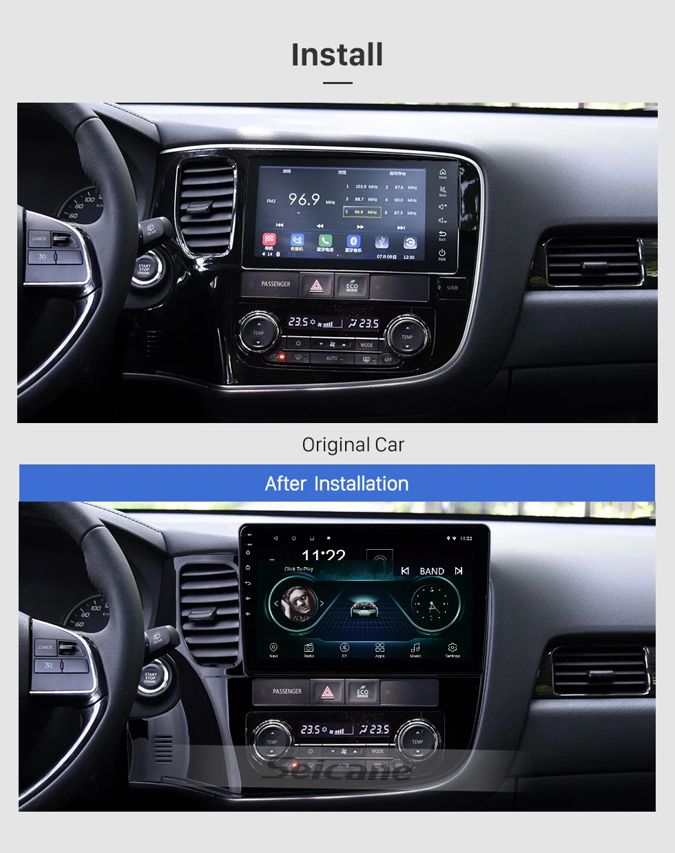 Seicane для Mitsubishi OUTLANDER 2din Android 8,1 автомобильный мультимедийный плеер gps навигация Поддержка OBD TPMS DAB