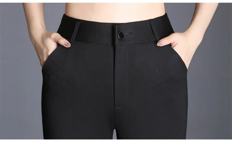 5XL 7XL 9XL размера плюс черные формальные рабочие брюки для женщин Свободные расклешенные брюки с высокой талией широкие брюки для дам платье Слаксы