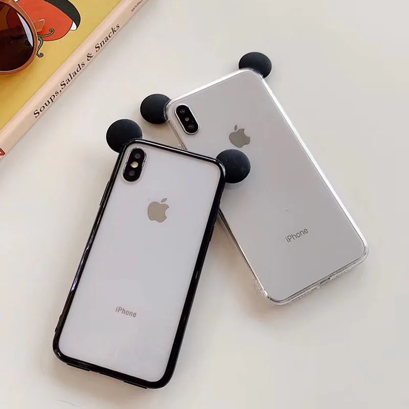 3D чехол с милыми пандами для телефона iPhone 6 6s 7 8 Plus X XR XS Max Прозрачная мягкая задняя