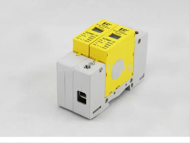 Price (5 adet grup) standart 35mm DIN Ray 2 P 5KA 10KA 385 V AC Ev Düşük voltaj anti yıldırım SPD parafudr