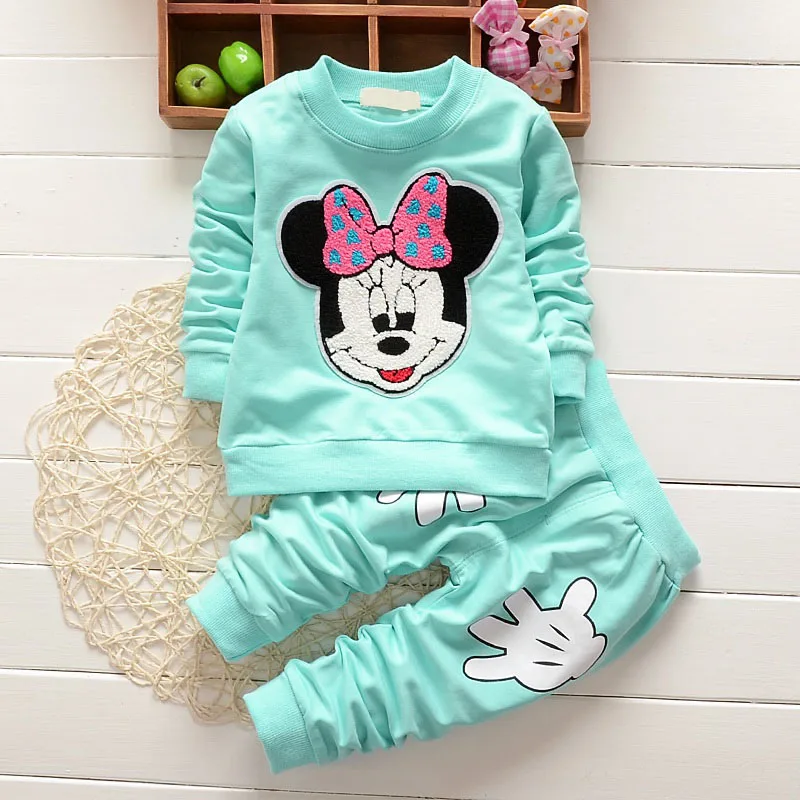 Baby Girl Clothes Set 2017 Autumn Leisure Long Sleeved T-shirts Tops + Pants 2pcs Outfits Tracksuits Kids Bebes Jogging Suits | Детская