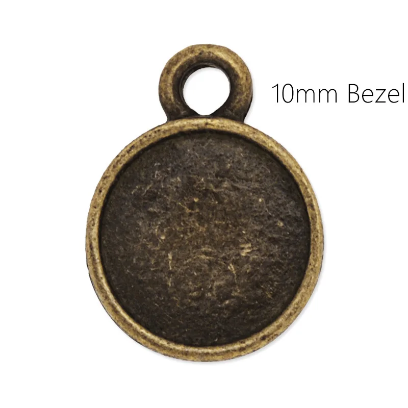 

11.5mm Vintage Alloy Blanks Bezel Tray Fit 10mm Cabochon For Earrings Making, Antique bronze, 20pca/lot-10007808
