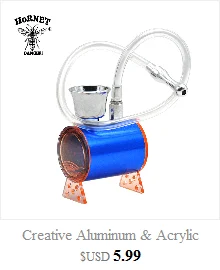 HORNET Different Pattern Hookah Shisha Smoking Pipes Glass Water Pipe 120MM Metal Tobacco Pipes Long Glass Mouth Filter