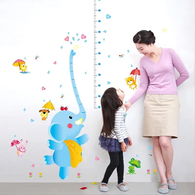 

Elephant height DIY vinyl wall stickers for kids home decoration 3D decorations Wallpaper Decoration