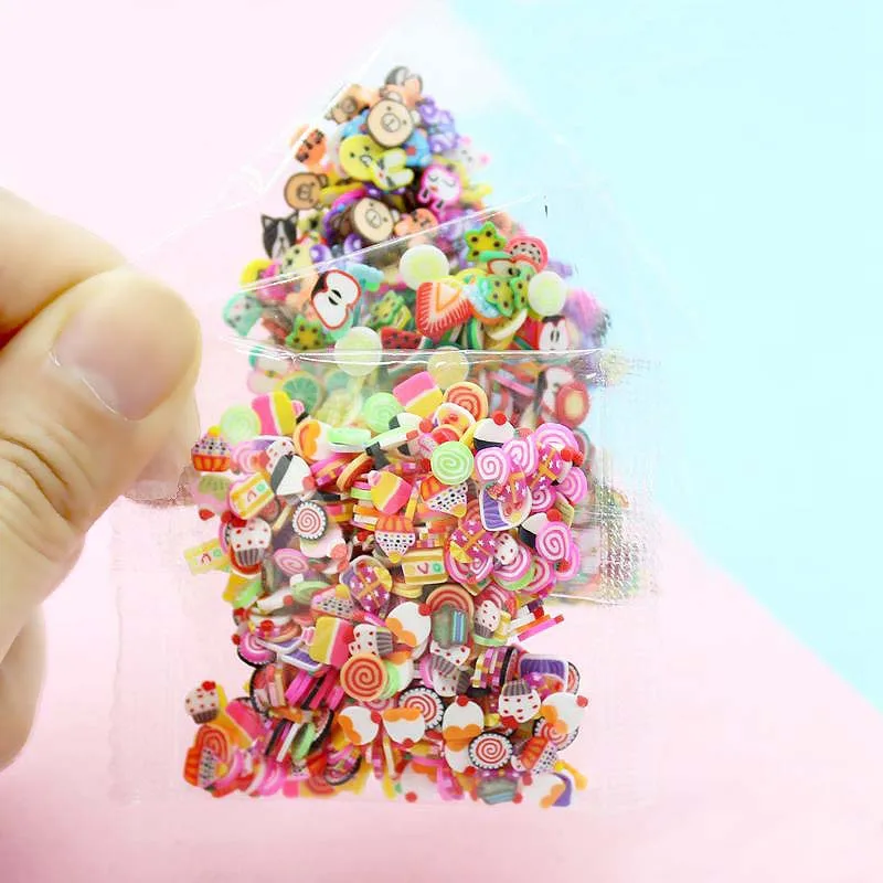 Конфеты Фрукты Fimo шарик амулеты для клейкие аксессуары пушистые DIY украшения дополнение в слизи клоунд песок игрушки Наполнитель блеск прозрачный