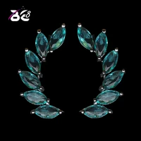 be8 brand new design aic blue cubic zirconia stud earrings for women trendy jewelry travel party show brincos pendientes e 333