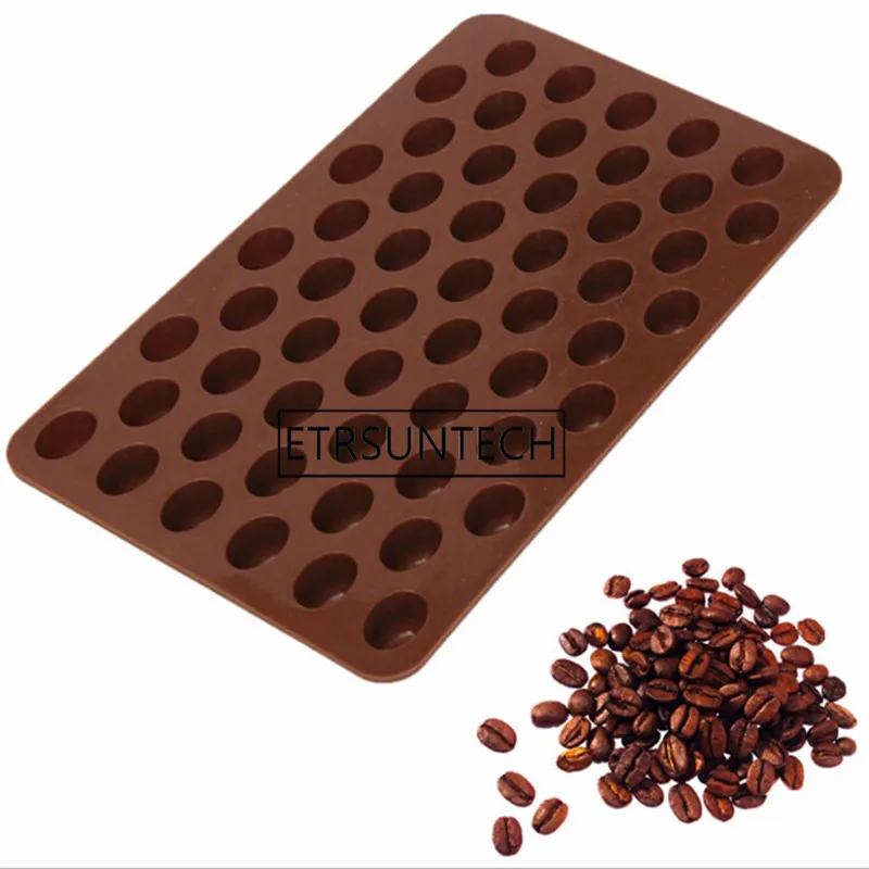 

50pcs/lot Silicone 55 Cavity Mini Coffee Beans Chocolate Sugar Candy Mold Mould Cake Decor