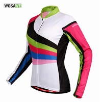 wosawe women cycling jersey long sleeve mountain biking jersey breathable ourdoor sports spring shirt racing riding tops