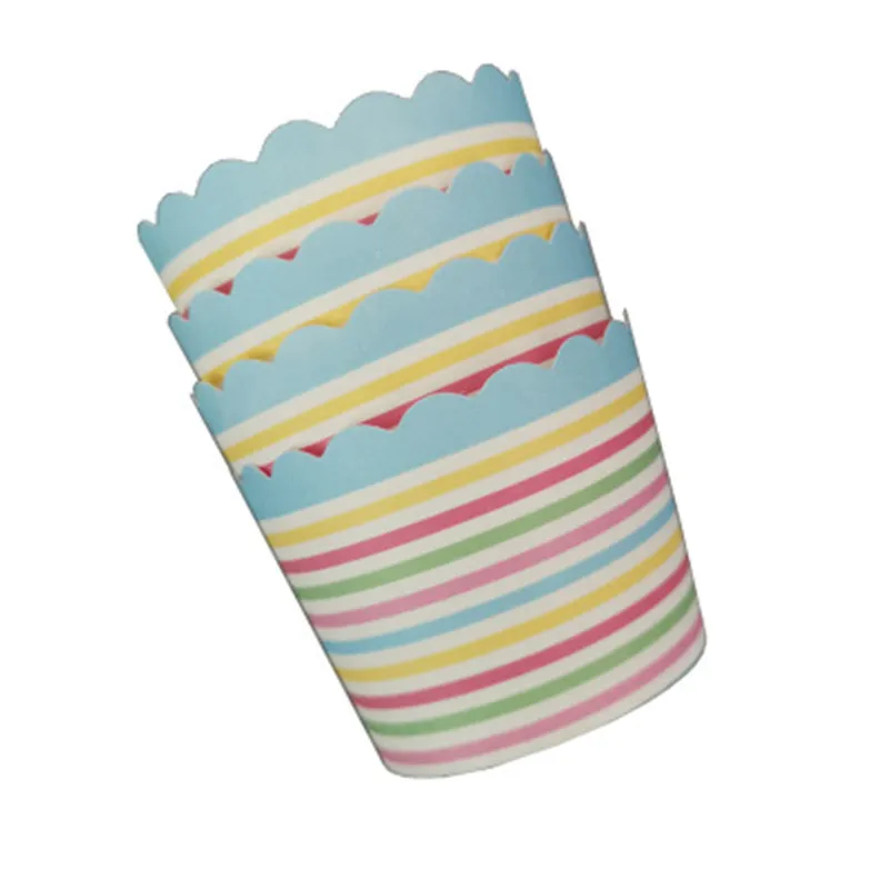 50 шт. радужные бумажные стаканы для кексов маслостойкие чашки кондитерские