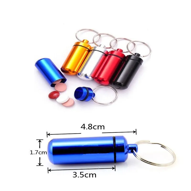 Новый Многоцветный Водонепроницаемый Алюминиевый Сплав Открытый Pill Box Первая