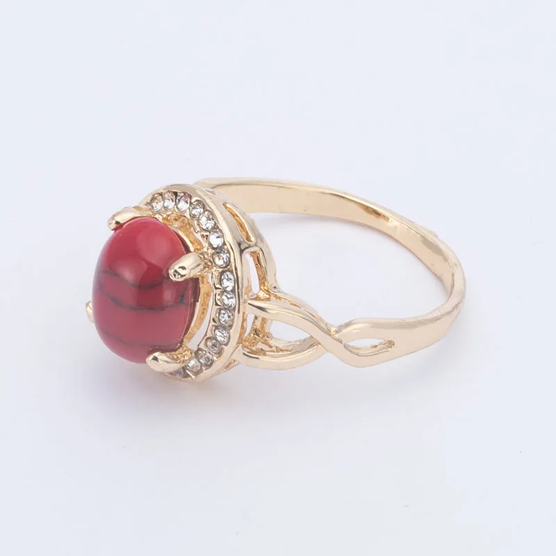 Luxury Aristocratic Natural Stone Ring Red Blue Green Black For Ladies Exquisite 3D Hollow Shape Shiny Fashion New Jewelry | Украшения и