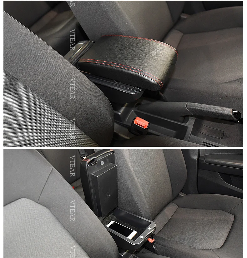 Vtear для Honda Fit Jazz подлокотник автомобильный-Стайлинг центральная консоль кожаный ящик для хранения украшения автомобильные аксессуары подлокотник для авто