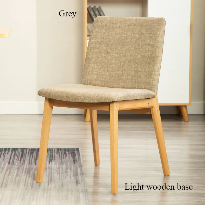 Wooden base Grey Мебель для дома в скандинавском стиле, минималистичное кресло для спальни, кабинета, стул из твердой древесины, спинка для офиса, ресторана, встречи, кофе, отеля, столовой, современные стулья - Цвет: Wooden base Grey
