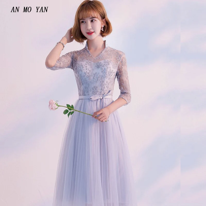Spring Sexy Slash Neck Women's Dress AN MO YAN High Quality Waist Slim Lace Openwork Harajuku Temperament Party Clothing | Женская