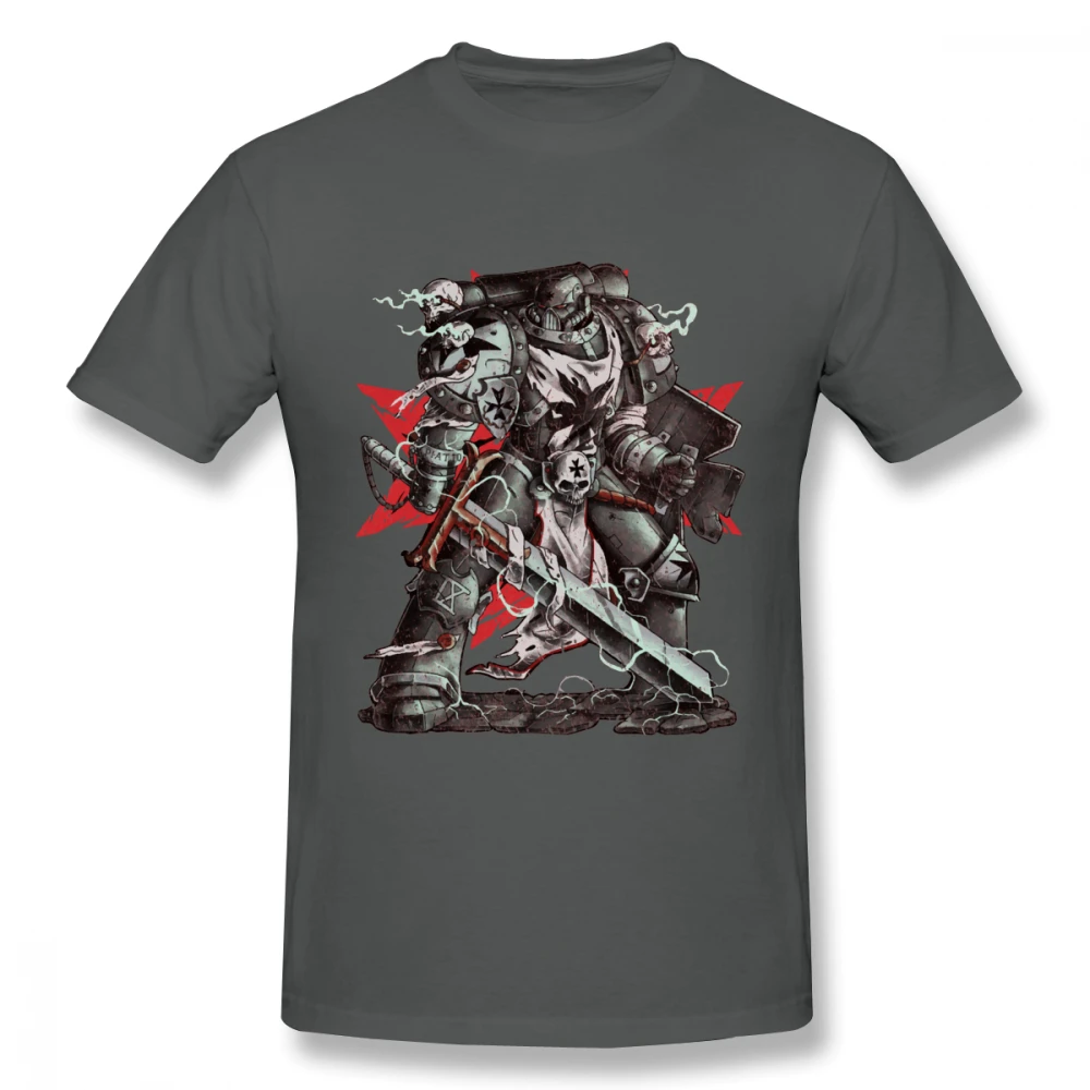 Ретро дизайн Черный тамплиеры Warhammer Homme Футболка Мужская Высокое качество Q S-6XL большой размер футболка - Цвет: Темно-серый