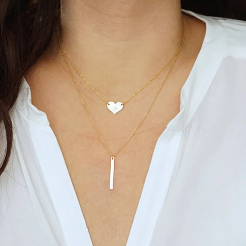 

12pcs/lot Fashion and contracted Delicate peach heart long stick lady multilayer necklace
