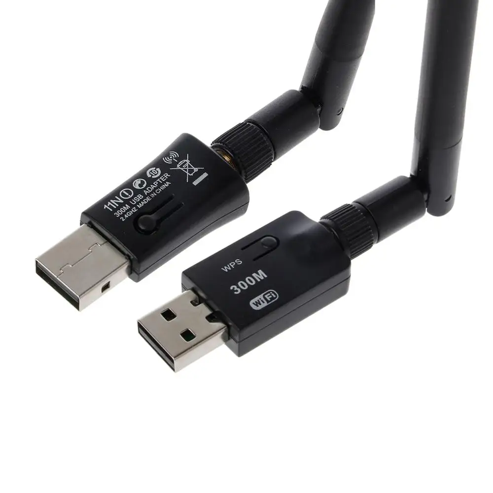 Мини USB Wifi адаптер 300 Мбит/с 2 дБ 5 дБ антенна сетевая Lan Карта ПК Wi-Fi приемник беспроводной 802.11b/n/g высокоскоростной Wifi адаптер