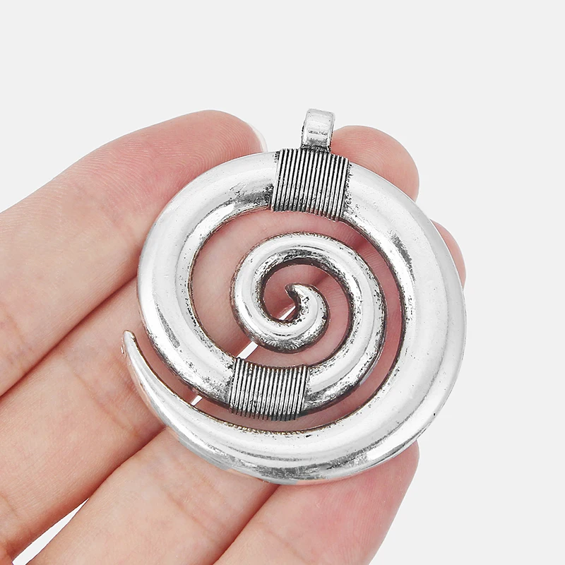 Винтажные Подвески в виде спирали для ожерелья ювелирных изделий сделай сам 2 шт.