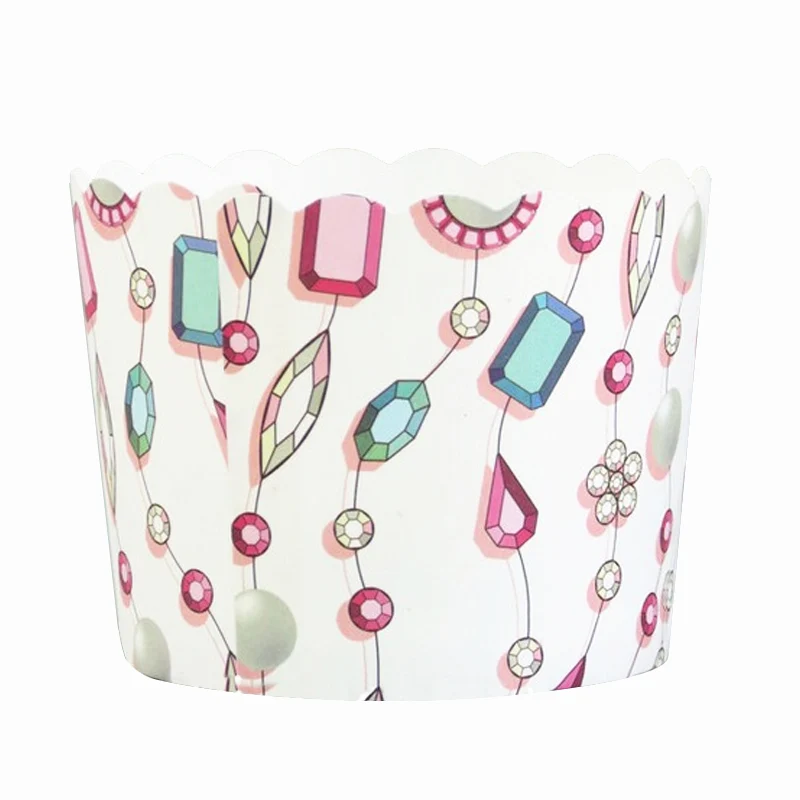 Большой размер 50 шт./пакет Милые Чашки для выпечки кексов с красной розой и